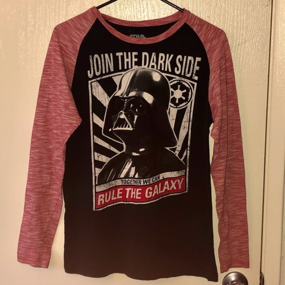 Star Wars unisex red and black Darth Vader Long Sleeved Tee - Picture 3 of 11